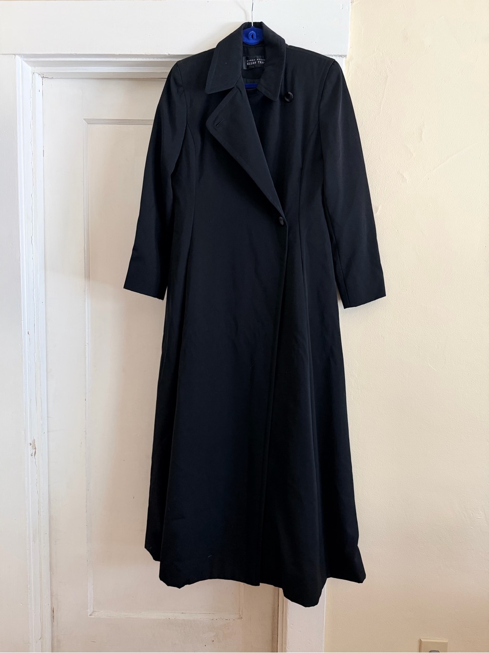 Ellen Tracy Black Long Trench Coat